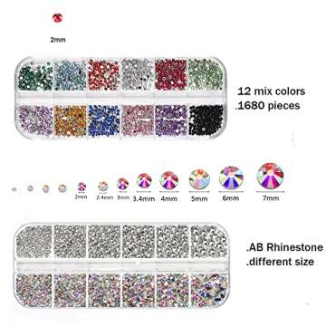Nail Jewels, Nail Art Rhinestones Kit – Perfect for Makeup & Nails