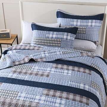 PANGUSHAN Cotton Quilt Set Lightweight Comforter Bedspreads for All Seasons