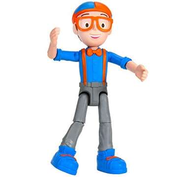 Blippi Talking Figure, 9-inch Articulated Toy with 8 Sounds and Phrases, Poseable Figure Inspired by...