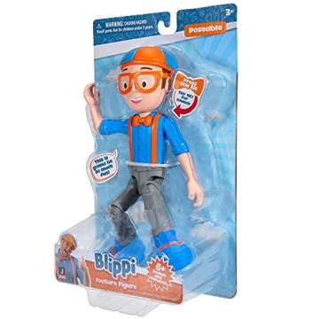 Blippi Talking Figure, 9-inch Articulated Toy with 8 Sounds and Phrases, Poseable Figure Inspired by Popular YouTube Edutainer