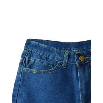 Haola Women's Vintage Denim High Waisted Shorts Blue
