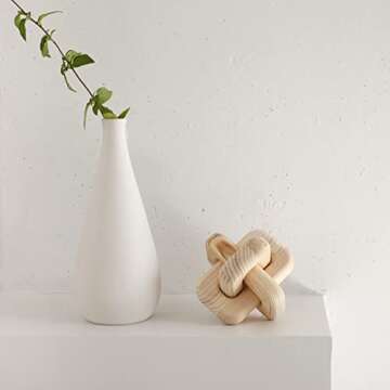 katha Wood Chain Link Decor for Coffee Table - Living Room Decor, Wood Knot Decor for Home - Table, Shelf Decoration - Pine Wood Knot Ornaments for Office & Farmhouse, 5x5x5