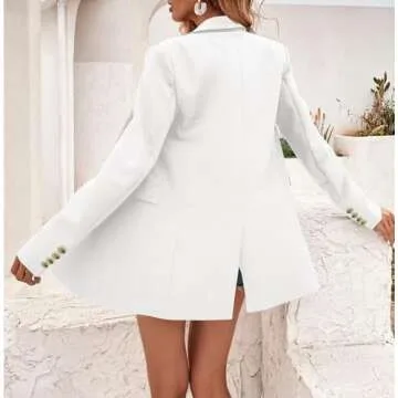 Febriajuce Women's Casual Long Sleeve Lapel Oversized Button Work Office Blazer Suit Jacket