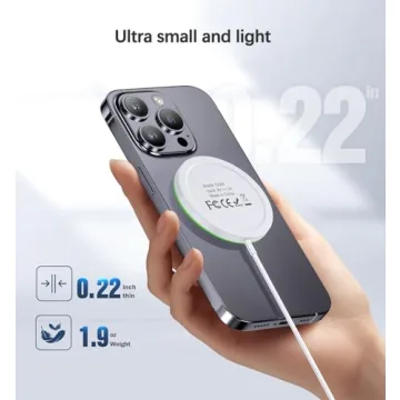 Magnetic Wireless Charger 15W Mag Safe Charger-Fast Charging Pad Compatible with iPhone16/15/14/13/12 Series & Airpods 2 3 Pro-LED Mag-Safe Pad with Dual Charging Ports Original Replacement（White）