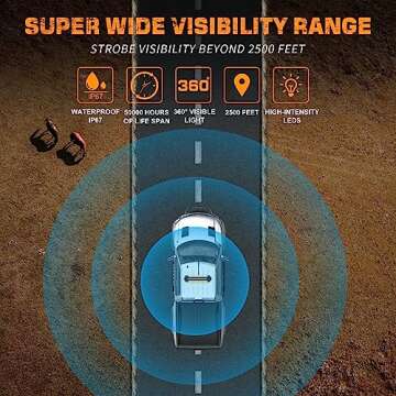 XRIDONSEN 37" 104 LED Roof Top Strobe Light Bar Amber Traffic Advisor Lights Double Side Emergency Warning Safety Flashing w/Magnetic Mount for Construction Vehicles Plow/Tow Trucks Pickup Wrecker