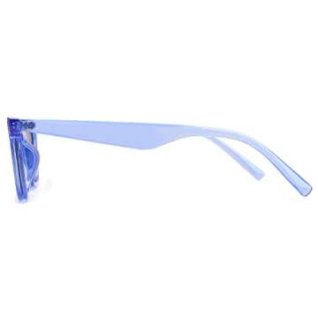 Pro Acme Retro Square Cat Eye Sunglasses for Women Men 100% UV Protection Trendy Outdoor Sun Shades (Transparent Blue Frame | Dark Brown Lens)