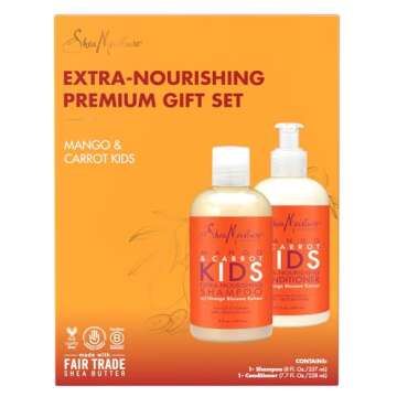 Shea Moisture Mango & Carrot Kids, Extra-Nourishing, Shampoo (8 Oz) and Conditioner (7.7 Oz), Orange...