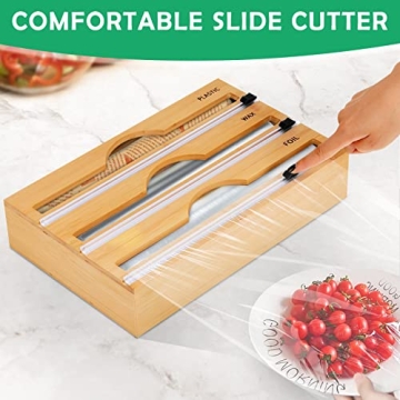 3-in-1 Bamboo Wrap Dispenser: Eco-friendly Kitchen Essential