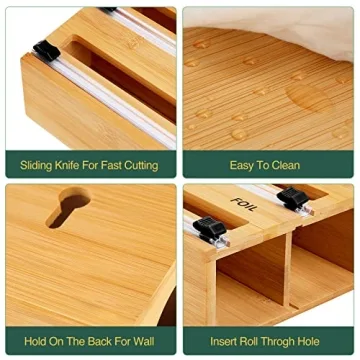 3-in-1 Bamboo Wrap Dispenser: Eco-friendly Kitchen Essential