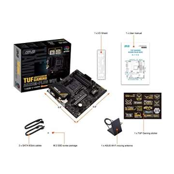ASUS TUF Gaming A520M-PLUS (WiFi) AMD AM4 (3rd Gen Ryzen™) microATX Motherboard (M.2 Support, 802.11ac Wi-Fi, DisplayPort, HDMI, D-Sub, USB 3.2 Gen 1 Type-A and Aura Addressable Gen 2 headers)