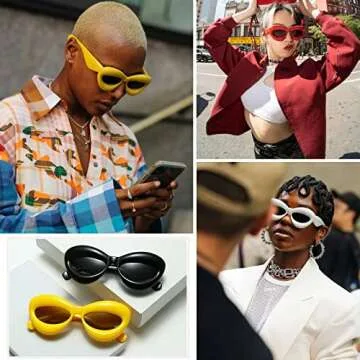 Long Keeper Sexy Lip Sunglasses - Unique Women Thick Frame Cat Eye Candy Color Punk Sun Glasses UV400 (Black)