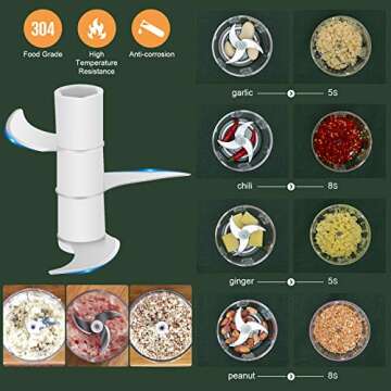 Electric Mini Garlic Chopper 2PCS Cups, Wireless Powerful Garlic Press Chopper, Portable 250ml+100ml...