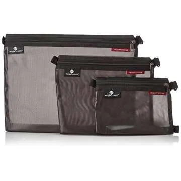 Eagle Creek Pack-It Original Suitcase Organizer Bags Set (3pcs) Made from Durable Water-Repellent Ripstop Fabric for Dry, Secure, Slim Packing, Black