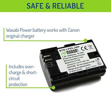 Wasabi Power LP-E6 Battery for Canon Cameras - Reliable & Powerful