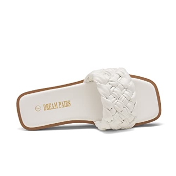 DREAM PAIRS Women's Open Toe Slide Sandals for Summer