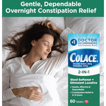 Colace Stool Softener Plus Laxative for Gentle Constipation Relief