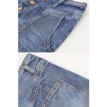 ebossy Women's High Rise Distressed Wash Denim Skirt A Line Swing Maxi Long Jean Skirts (X-Large, Li...