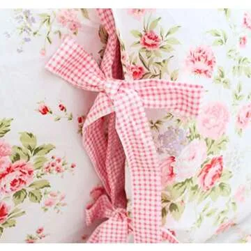 Usning Cotton Bedding Sheet, Set Extra Soft 100% Cotton Sheet Set, Rose Printed Bed Sheet Set, Floral Sheet and Pillowcase 4-Piece Full Size