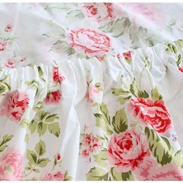 Usning Cotton Bedding Sheet, Set Extra Soft 100% Cotton Sheet Set, Rose Printed Bed Sheet Set, Floral Sheet and Pillowcase 4-Piece Full Size