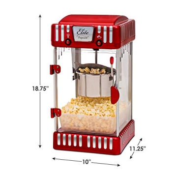Elite Gourmet Electric Popcorn Kettle Maker for Home Theaters
