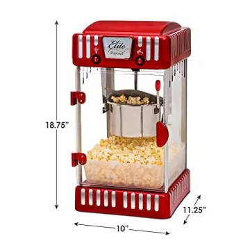 Elite Gourmet Electric Popcorn Kettle Maker for Home Theaters