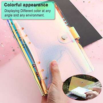 A5 Rainbow Soft PVC Notebook Cover, Refillable Paper PVC Binder, Loose Leaf Personal Planner Binder (A5,R)