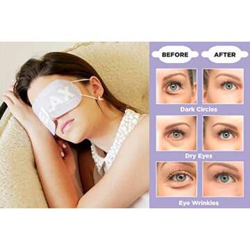 Juve Naturals Premium Lavender Aromatherapy Steam Eye Mask | Moist Eye Compress for Dry Eyes, Eye Fa...