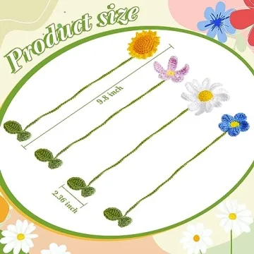 Handmade Flower Bookmark Set for Book Lovers