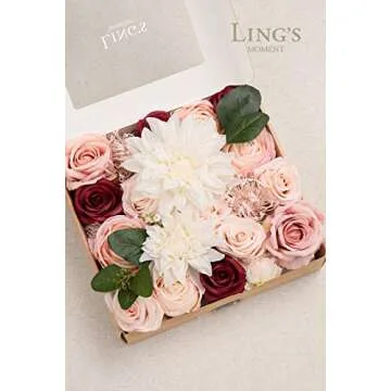 Ling's Moment Artificial Flowers Dahlia Flowers Combo for DIY Wedding Bouquets Centerpieces Arrangements Party Baby Shower Home Decorations
