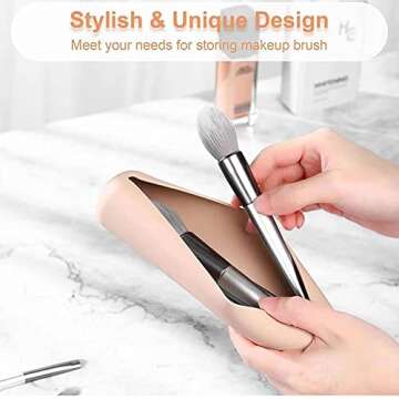 Veki Travel Makeup Brush Holder Silicone Compact Design