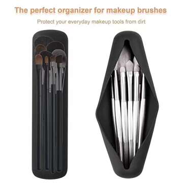 Veki Travel Makeup Brush Holder Silicone Compact Design