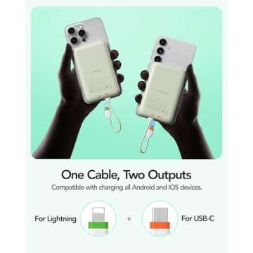 Charmast 10000mAh Wired Portable Charger - Compact & Fast Charging