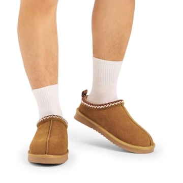 DREAM PAIRS Men's Warm Suede Slippers with Memory Foam