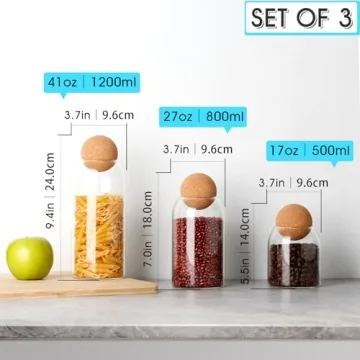 NUTRIUPS Glass Jar Set for Stylish Home Storage