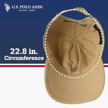 U.S. Polo Assn. mens U.s. Polo Assn. Washed Twill Cotton Adjustable Hat With Pony Logo and Curved Brim Baseball Cap, Khaki, One Size US