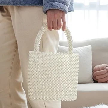 Grandxii Pearl Clutch Purse - Chic White Handbag for All