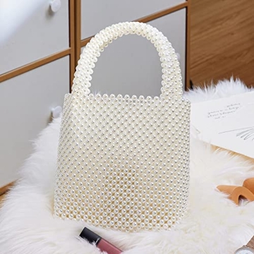 Grandxii Pearl Clutch Purse - Chic White Handbag for All