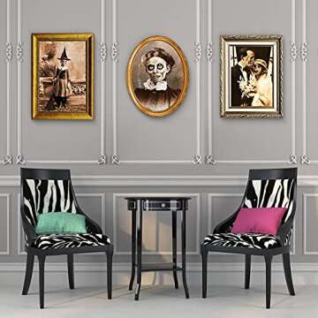 Halloween Decorations 3D Changing Face Horror Pictures Moving Portrait Haunted Pictures Gothic Mansion Portraits Tabletop Picture Frame Scary Wall Decoration for Halloween Party House (Chic,6 PCS)