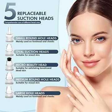 CHIMOCEE Blackhead Remover Pore Vacuum, Upgraded Black Head Remover for Face, Electric Acne Comedone Whitehead Extractor Tools-5 Suction Power, 5 Probes, USB Rechargeable Pimple Popper Tool Kit