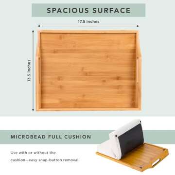 ROSSIE HOME Bamboo Bed Tray Lap Desk - Set of Two with Storage Basket