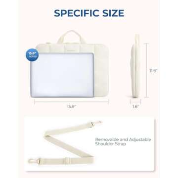 BAGSMART 15-16 inch Laptop Case Sleeve with Strap, Fluffy Padded Laptop Bag with Handle, Macbook Case Sleeve Fitted with Macbook Air/Pro 15.6 inch, Laptop Cover Fitted with Dell, HP, Lenovo