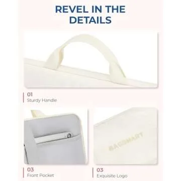 BAGSMART 15-16 inch Laptop Case Sleeve with Strap, Fluffy Padded Laptop Bag with Handle, Macbook Case Sleeve Fitted with Macbook Air/Pro 15.6 inch, Laptop Cover Fitted with Dell, HP, Lenovo