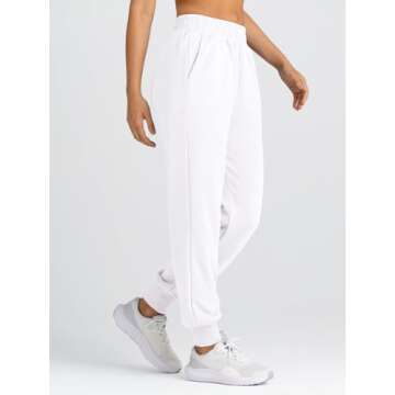 Yovela Sweatpants Women Baggy High Waisted Sweat Pants Fall Clothes Casual Joggers Y2k Aesthetic 2024 2025 Winter Spring Fashion Trendy Warm Outfits Cute Comfy Tall Trousers with Pockets White S