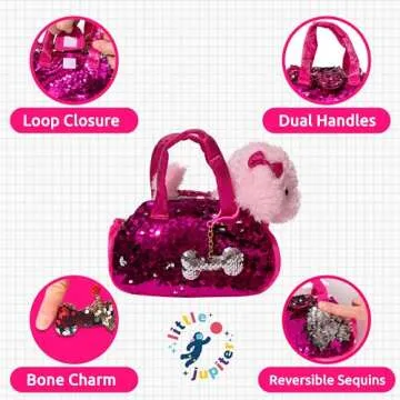 Little Jupiter Pet Plush Set with Sequins for Kids