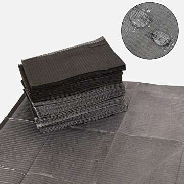 Dental Bibs Sheets - 125pcs Disposable Black Covers