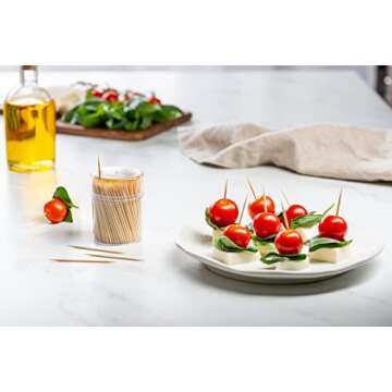 Comfy Package [2000 Count] Bamboo Wooden Toothpicks - Wood Round Double-Points Teeth Tooth Picks