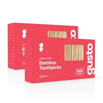 Comfy Package [2000 Count] Bamboo Wooden Toothpicks - Wood Round Double-Points Teeth Tooth Picks