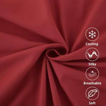 Overket Full Sheet Set Ultra Soft Full Bed Sheets 1800 Series Luxury Cooling Sheets-100% Microfiber-Breathable-Wrinkle Free - Full Size Red-4PC