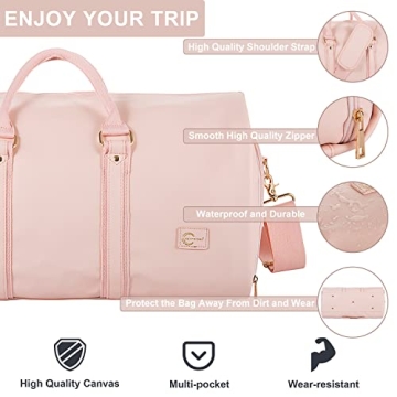 Pink Leather Convertible Garment Bag for Women Travel