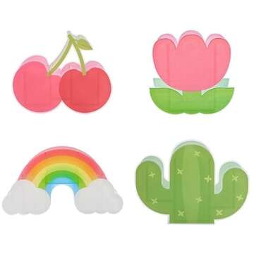 Cute Cactus Rainbow Shape Acrylic Pen Holder,Cactus Pencil Container Makeup Brush Holder, Clear Cactus Desk Accessories for School Office(Cherry)